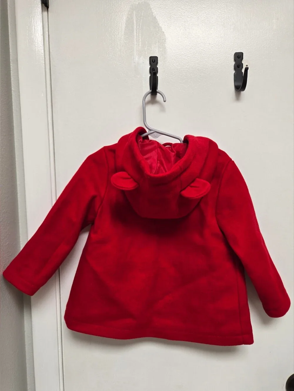 Old Navy Kids' Red Hooded Wool-Feel Coat